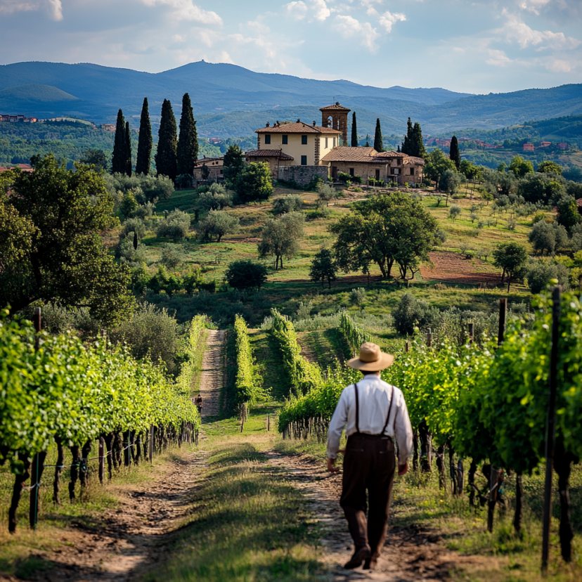 een man viert vakantie in italië